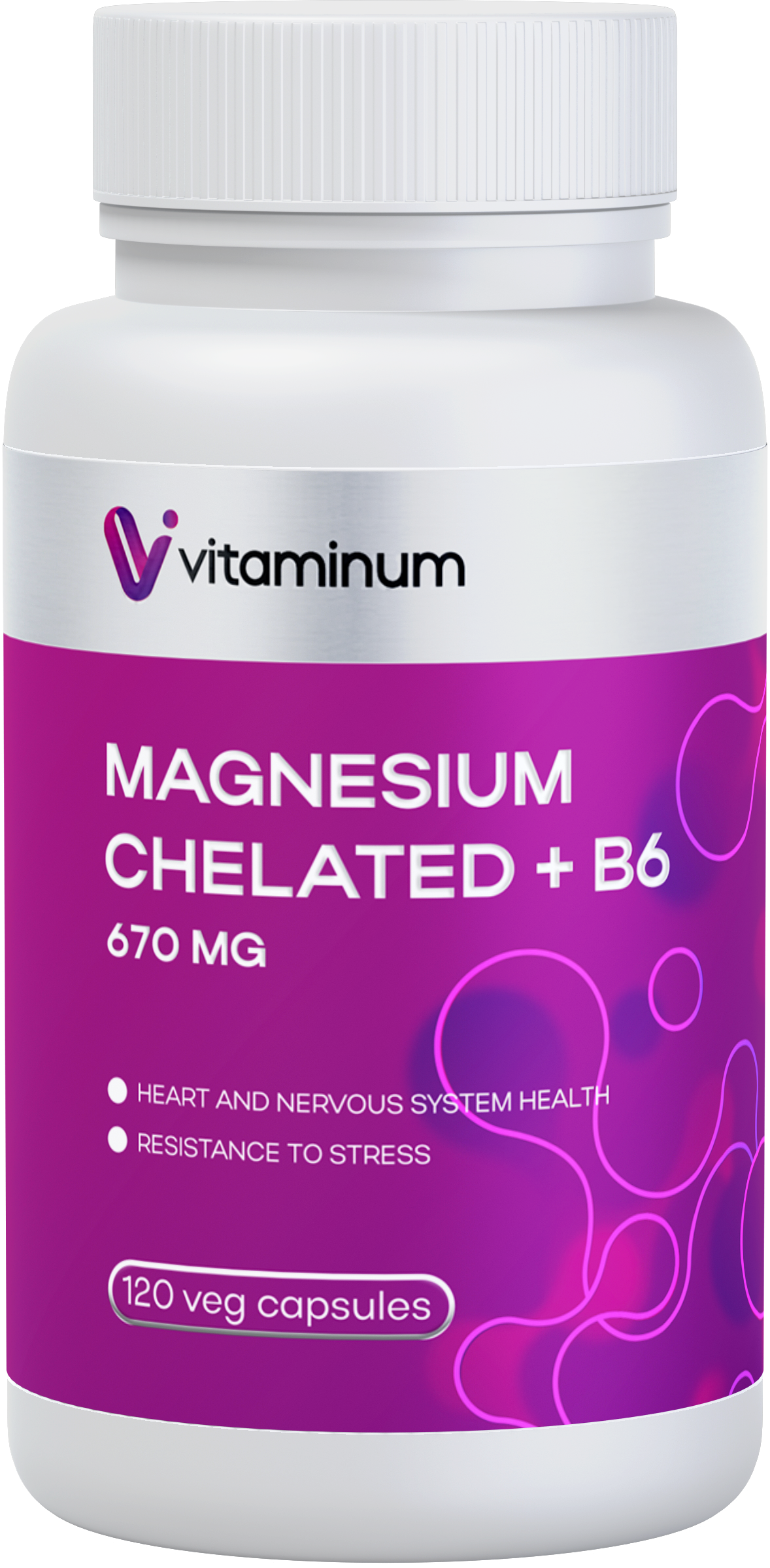  Vitaminum МАГНИЙ ХЕЛАТ + витамин В6 (670 MG) 120 капсул 800 мг  в Калуге